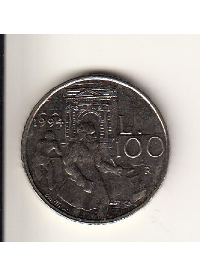 1994 100 Lire Acmonital Lavorazione della Pietra Fior di Conio San Marino